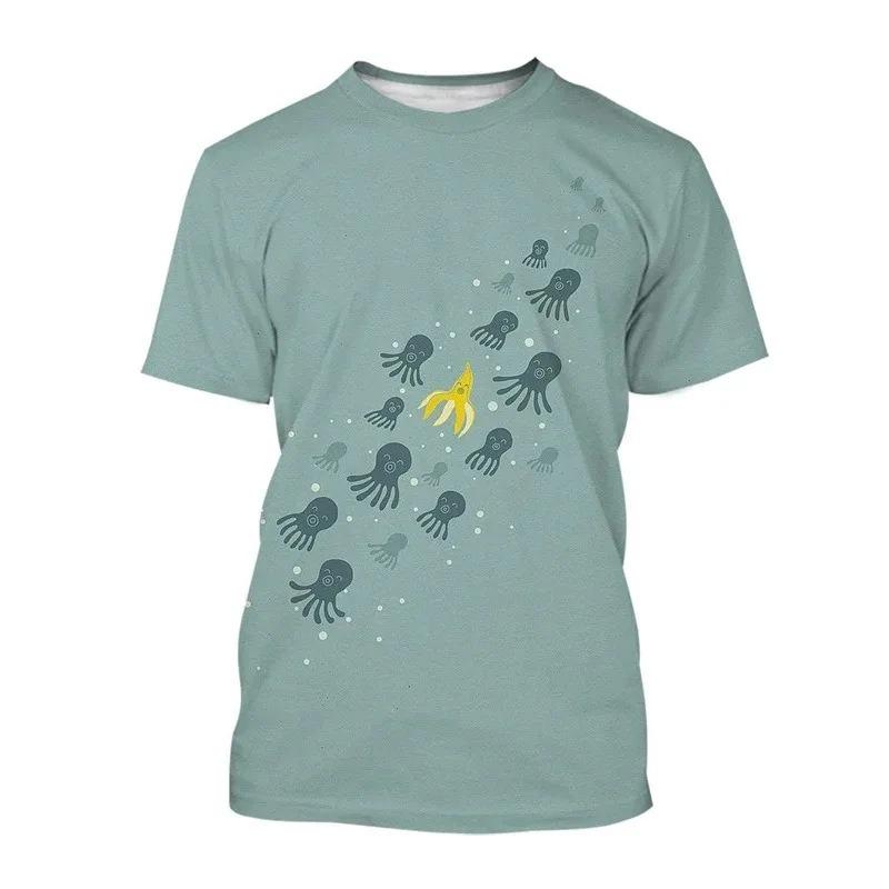 Summer Pattern T-shirt 3D Printed Fashionable Men's Street Casual Round Neck Short Sleeve T-shirt