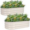 Galvanized Metal Raised Garden Bed Kit 4x2x1FT Outdoor Planter Box with Safety Edging and Gloves for Vegetables Fruits Flowers