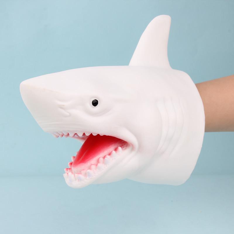 Soft Rubber Dinosaur Hand Puppet: Interactive Role-Playing Toy - Tyrannosaurus Rex & Triceratops Model
