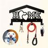 Rust Resistant Metal Wall Mounted Key Holder Dog Leash Hook Retro Rock Style Multifunctional Rack for Entryway Garage Decor