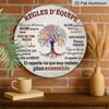 2D Flat, 1pc 7.87x7.87 Inch Round French Aluminum Sign, a Vintage Decorative Plaque About "Team Rules, " a "Positive Thinking" Decorative Sign
