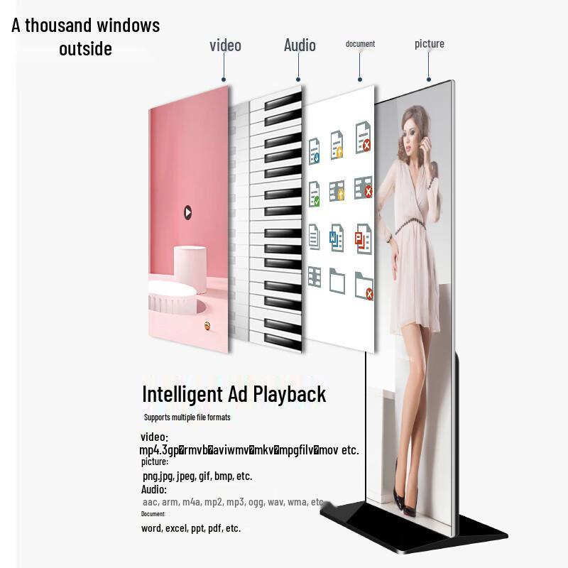 Vertical Full-Screen 4K Advertising Display