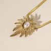 Matte Gold Retro Feather Pendant Necklace for Women