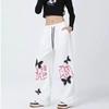 American Graffiti Butterfly Sweatpants: Korean Jazz Street Dance - Women's High-Design Spring/Summer Casual Wear