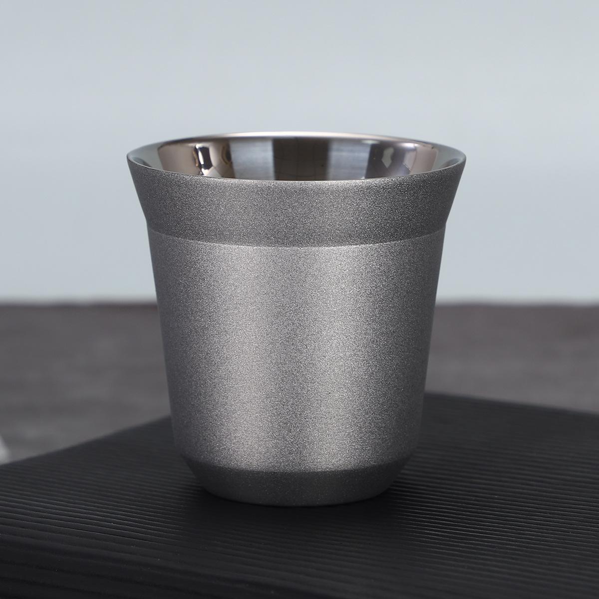 

304 Stainless Steel Thermos Cup Double Liner Mini Coffee Cup Home High-End Business Gift Cup 70ml срібний