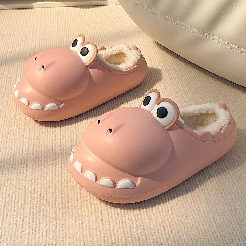 New Baotou dinosaur cotton slippers women's winter warm and waterproof home outdoor wear winter cotton mop