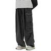 [maytopia] Jeans, Denim Pants, Wide Denim Cargo Pants, Men's & Women's, Spring/Summer, CK261 (S, Black)