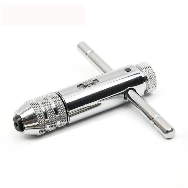 T-Handle Ratchet Tap Holder Wrench Set Hand Tools with 5pc M3-M8 Machine Screw Thread Metric Plug T-shaped Tap Car Repair Tool