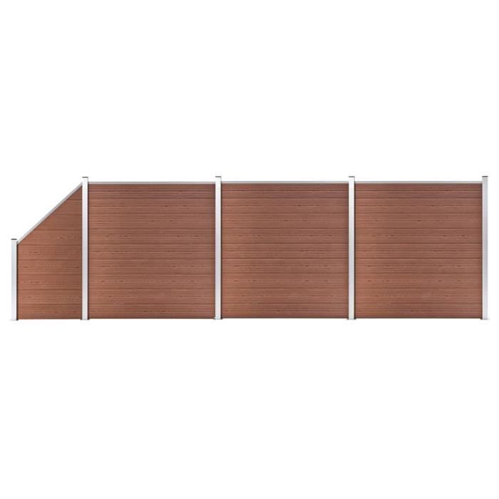 Ensemble de clôture WPC - VIDAXL - 619 x 186 cm - Marron - Résistant à la pourriture - Facile à assembler