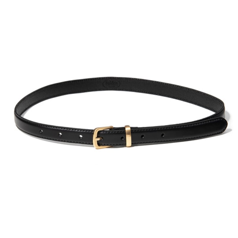 halden (W) simple western gold square cowhide leather belt (T015_black)
