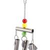 Hanging Design Stainless Steel Bell Toy Sweet Sound Middle Large Size Bird Chew String Toy Colored Beads Parrot Hanging Toy