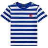 Polo T-Shirt Ss26 Small Pony Embroidered Letter Badge Striped Cotton Crew Neck Short Sleeve Standard Fit Kids Kids Tops 323A95723-001