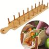 Porte-tacos en bambou en forme de W Support à tortillas en bois pour cuisine, Porte-tacos à suspendre
