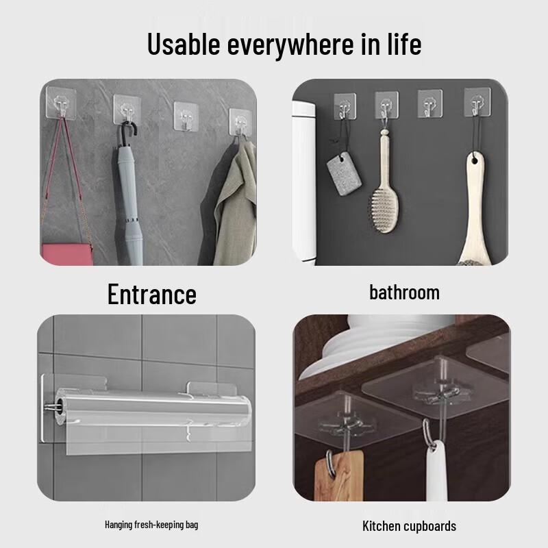 Deou Starlight Heavy Duty Adhesive Transparent Hooks