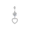 Bobisty14G Belly Button Bars for Women Surgical Steel Belly Bar CZ Butterfly Snake Clicker Navel Ring Body Piercing Jewellery
