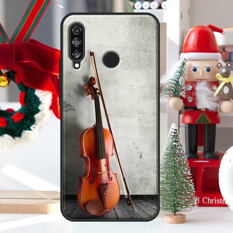 Elegant Wooden Violins Bow Music For Huawei Nova 7i 8i 11i 12i 12s Y73 Y70 Y90 Y60 Y72 Y61 Y91 9 10 SE P30 Pro P40 Lite Case