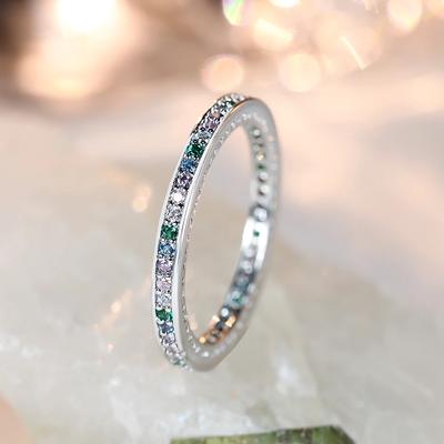 Delicate Micro Pave Zircon Rings for Women Elegant Crystal Daily Dating Small Stackable Ring Fashion Jewelry