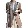 White Silk Satin Women's Suit Jacket - High-End Korean Style for Spring/Autumn 2025