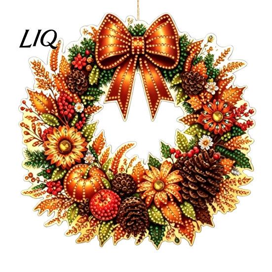 Weihnachtsbaumschmuck Herbstkürbis Sonnenblumenkranz Hängende Dekoration, Acryl Handbemalt Elegantes Feiertagsfensterornament, Thanksgiving Halloween