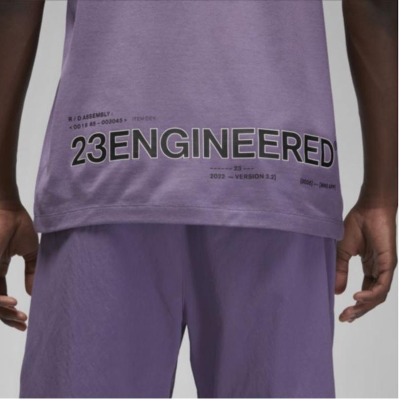 Jordan Letter Print Crew Neck Short Sleeve T-Shirt Men T-Shirts Purple DQ7358-553