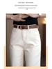 Women's High Waist Elastic Straight Leg Jeans - 2025 Spring/Autumn Collection: Versatile, Casual, Loose Fit, Slimming, Narrow/Wide Leg Options