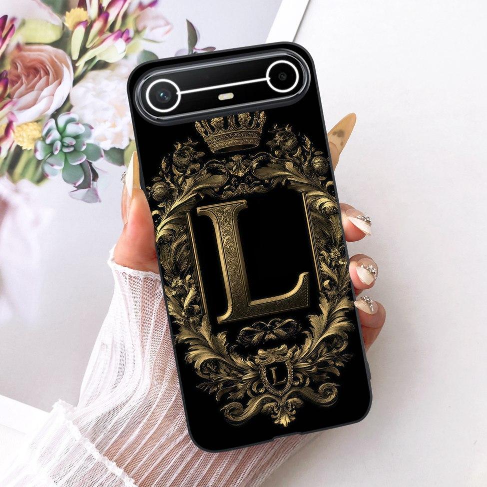For Tecno KM9 Case For Tecno Pova Slim Cover Silicone Fashion Luxury A-Z Letters Cool Crown Soft Casing