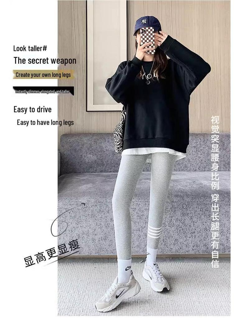 Plus Size Women's Fleece-Lined Yoga Pants - Non-Slip, Slimming, For Autumn/Winter