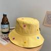 Colorful Flowers Embroidery Bucket Hats For Women Girls Summer Cotton Sunscreen Panama Sun Hat Foldable Outdoor Fisherman Caps