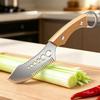 Cortador de Verduras 3 en 1 de Acero Inoxidable Mango Ergonómico Rebanador de Cebolleta Picadora de Hierbas para Picnic Cocina al Aire Libre