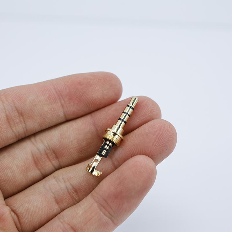 Gold Plated Stereo 3.5mm 4 Pole Repair Headphone Jack Plug Cable Audio Headphones Audio Jack Plug Connector Soldering