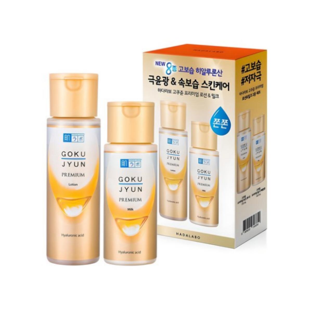 

Hada Labo НОВЫЙ лосьон премиум-класса Gokujyun (170 мл) + Молоко (140 мл) набор