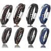 High Quality Luxury Accessories Bracelet Men's Fashion Gift Black Genuine Leather Bracelets DIY Combination Wild Handsome Gift