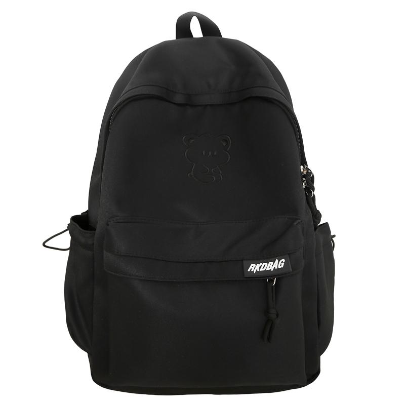 Tecknad Broderi Student Skolväska Dam Stor Kapacitet Ryggsäck