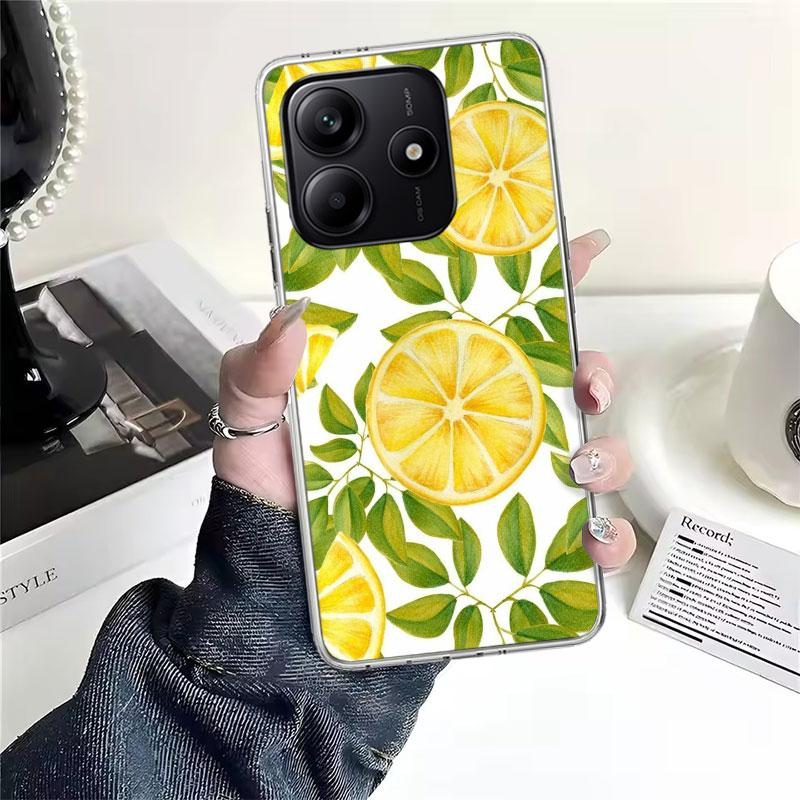 Sommerfrüchte Zitrone Weiche Handyhülle Für Xiaomi Redmi Note 15 14 14S 13 12 Pro Plus 12S 11 11S 11E 10 10S 11T 5G Hüllen Coque Rot