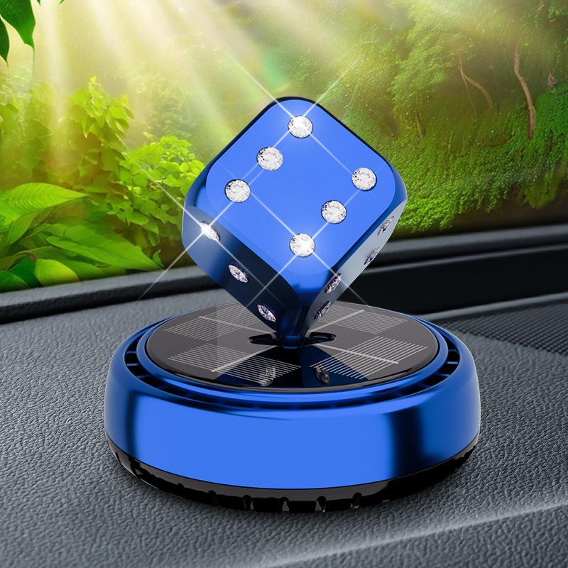 Solární Osvěžovač Vzduchu do Auta Středová Konzole Parfém do Auta Tvar Kostky Dekorace Dekorace Interiéru Solární Rotující Difuzér Parfému do Auta