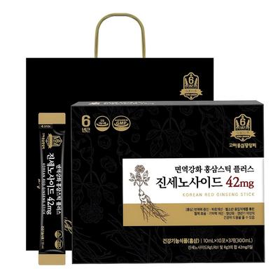 Immune-Boosting Red Ginseng Stick Plus Ginsenosides 42mg (10mL×10sachets×3packs), 300 mL