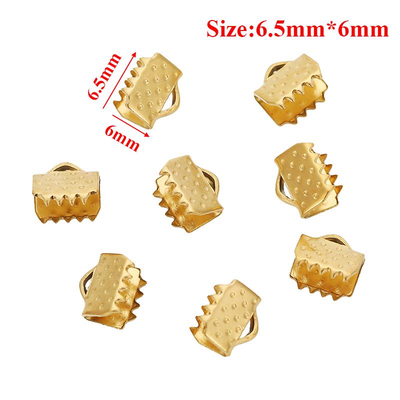 20pcs Crimp Beads Cord End Caps Cove Clasps String Ribbon Leather Clips Foldover Connectors for DIY Jewelry Findings Supplies