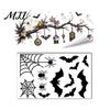 Horror Themed Window Accents 2 Sheets Halloween Stickers, Bat Spider Web Static Cling Decals, Indoor Outdoor Holiday Supplies Ghost Pumpkin Waterproof