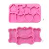 Glossy for Cat/Bone/Fish/Round Tag Keychain Silicone Epoxy Resin Mold DIY Keychain Pendant Jewelry for Anniversary Gift
