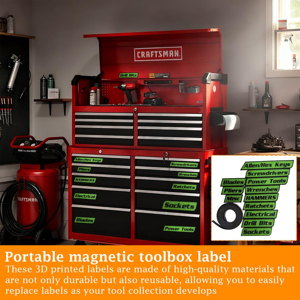 Portable Magnetic Toolbox Labels Set – Reusable Magnetic Tags For Tool Organization And Storage