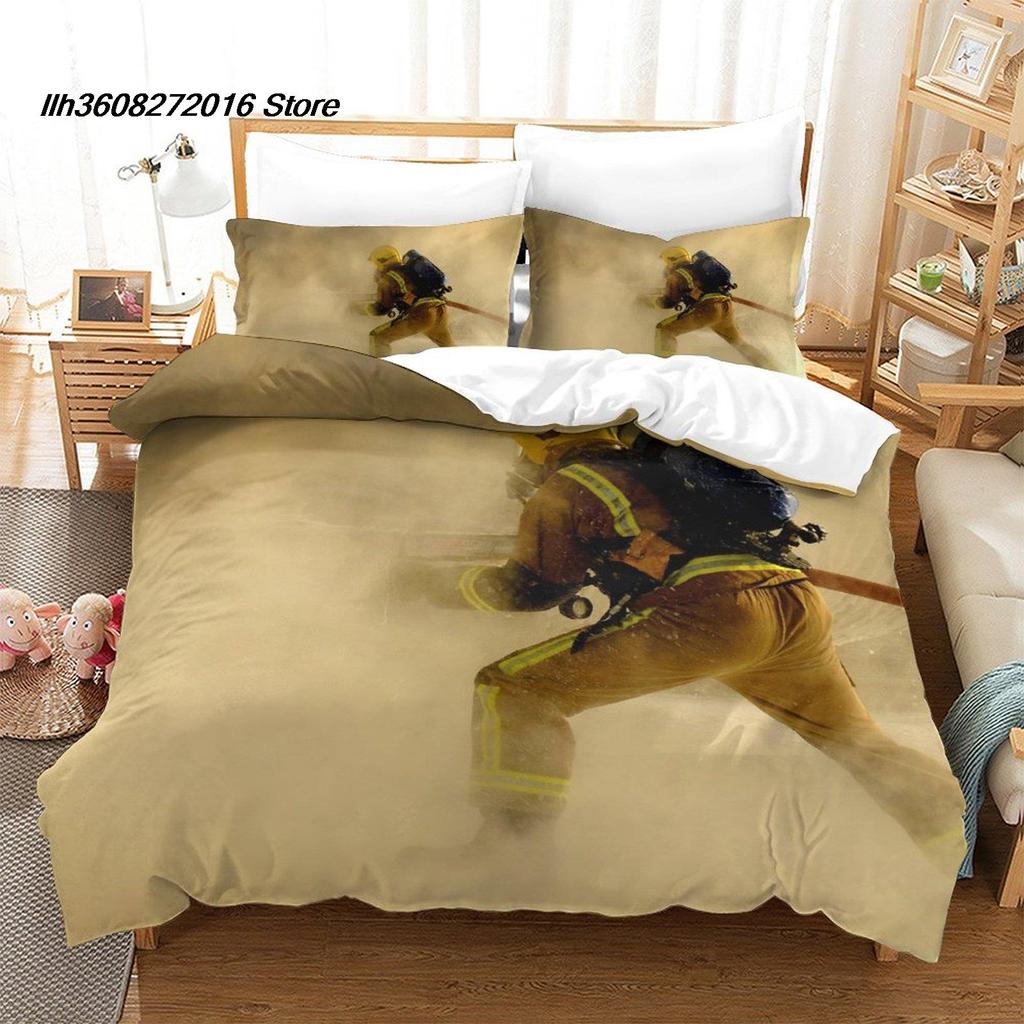 Comforter New Firefighter Rescue Bedding Set Single Twin Full Queen King Size Bed Set Aldult Kid Bedroom Duvet Set 3D Bed