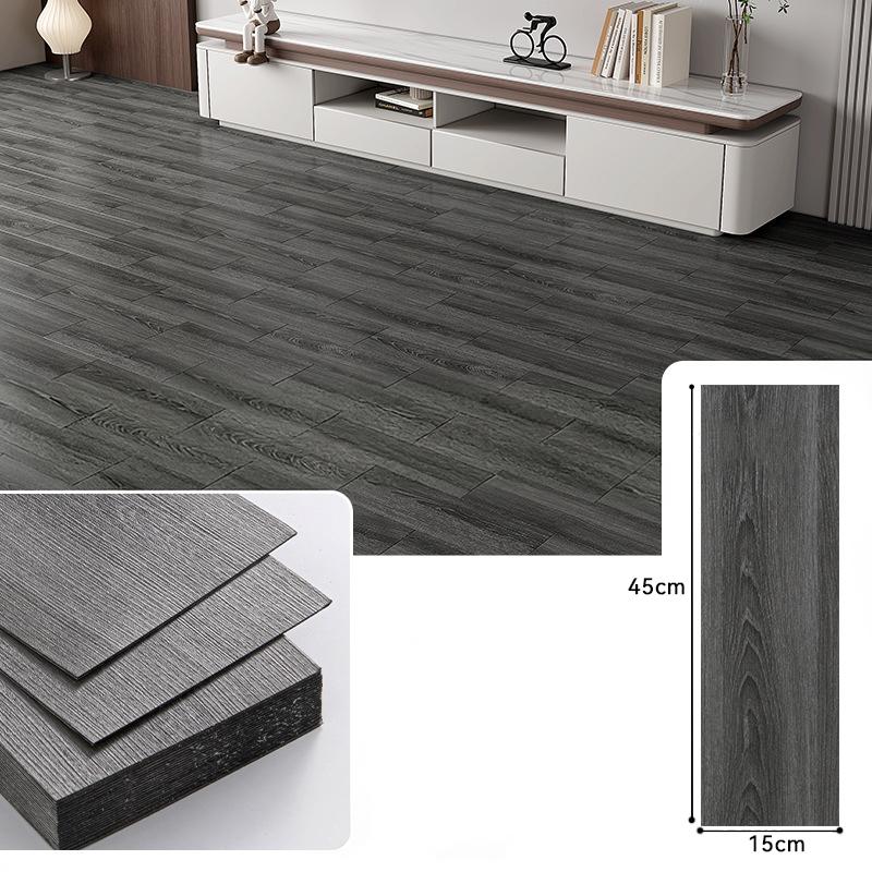 10 Pcs 45x15cm Self-adhesive Floor Sticker Thicken Wood Grain Wall Sticker Living Room DIY Wall Tiles Furniture Renovation Decor