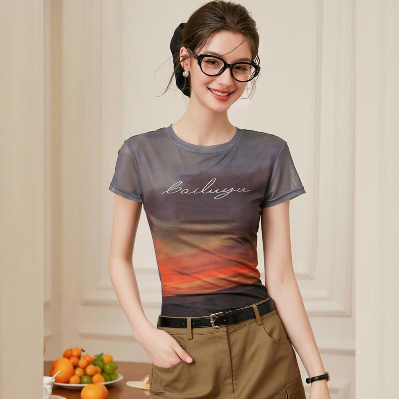 

Bailuyu Women s Letter Print Short Sleeve T-shirt S