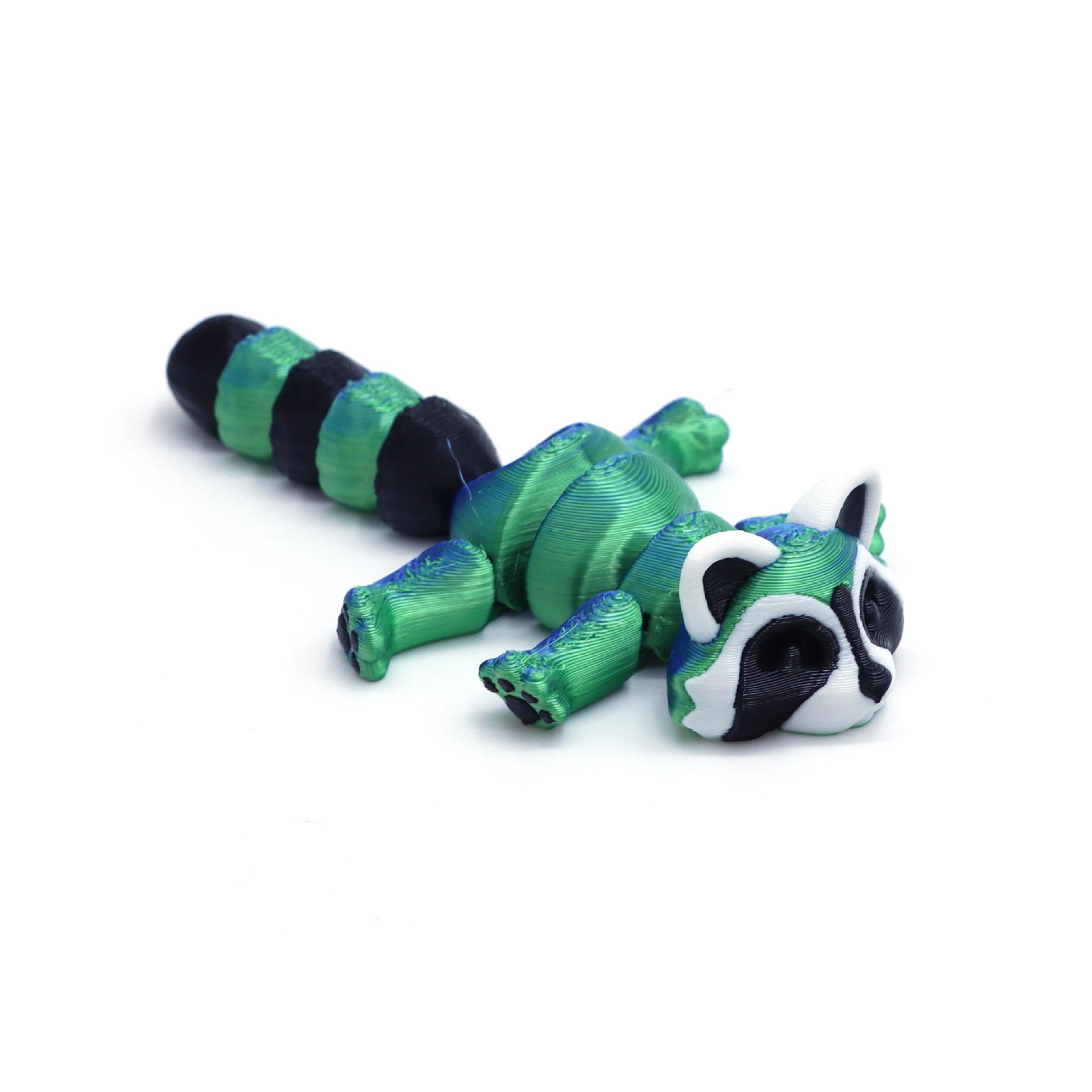 

3D Printed Articulated Raccoon Animal Toys Multi-Jointed Movable Fidget Toy Landscape Desktop Decorations Home Model Kids Gifts