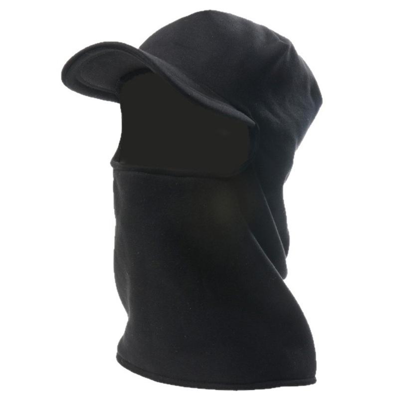 Warmth Winter Hat With Windproof Facemask and Neck Cover Warm Thick Hat For Adult Outdoor Skiing Hiking Cold Weather чёрный