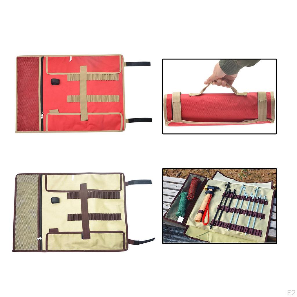Folding Tent Stake Pouch Accessories Organizer Oxford Cloth for Rope