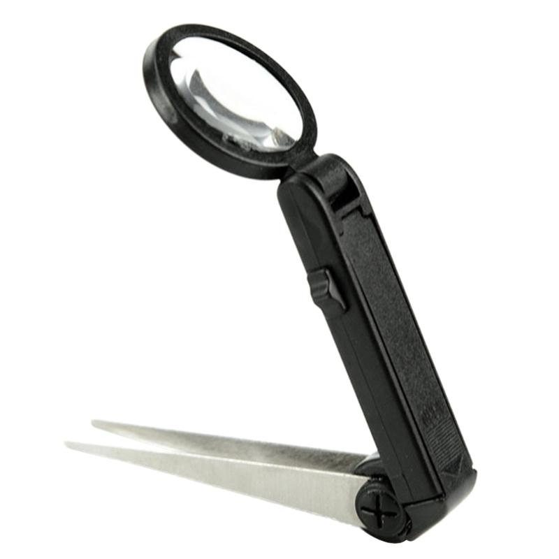 Magnifying Glass Magnifier Tweezers Mini Magnifying Lens for Jewelry Inspection