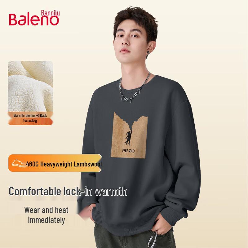 

Baleno Men s JPB Solo Climbing Dog Graphic Fleece-Lined Round Neck Sweatshirt M