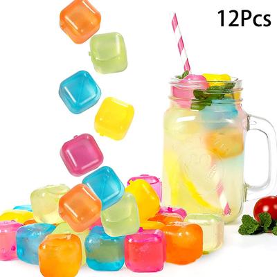 12 pezzi/set cubetti di ghiaccio riutilizzabili per whisky, estate, resistenti all'usura, cubetti di whisky, accessori in plastica