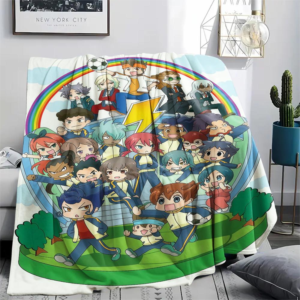 1Pc Inazuma Eleven Soccer Print Flannel Blanket, High Quality Comfortable for All Seasons, Home Decor, Warmth and Comfort, Perfect for Christmas Gifts